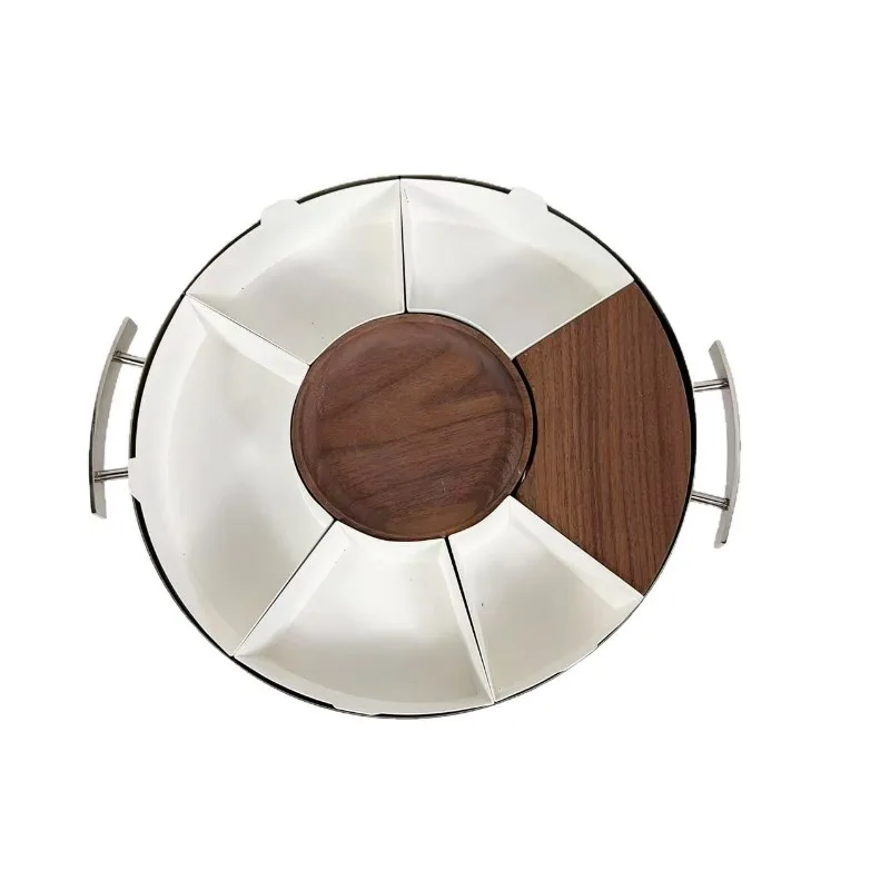 Creative light luxury stainless steel snack tray Western food tray housewarming new home gift storage ornament tea tray