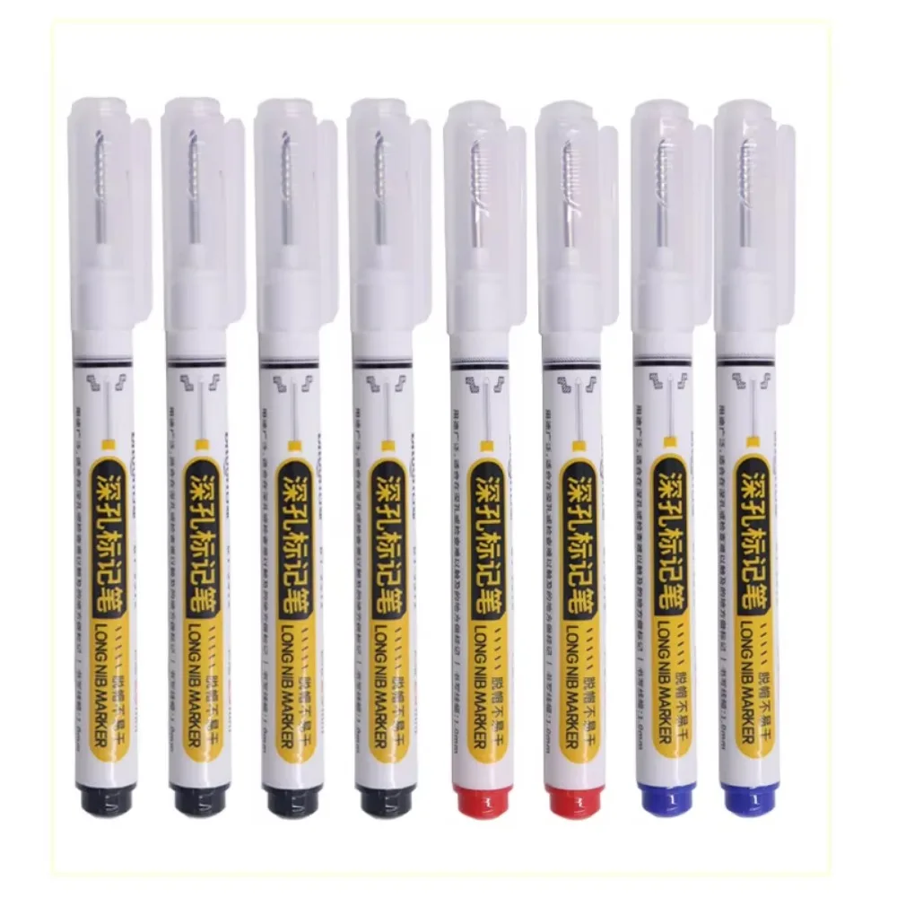 New 20mm Marker Pen Deep Hole Long Nib Head Metal Perforating Pen Waterproof Carpenter Pen Multi-Purpose Tool