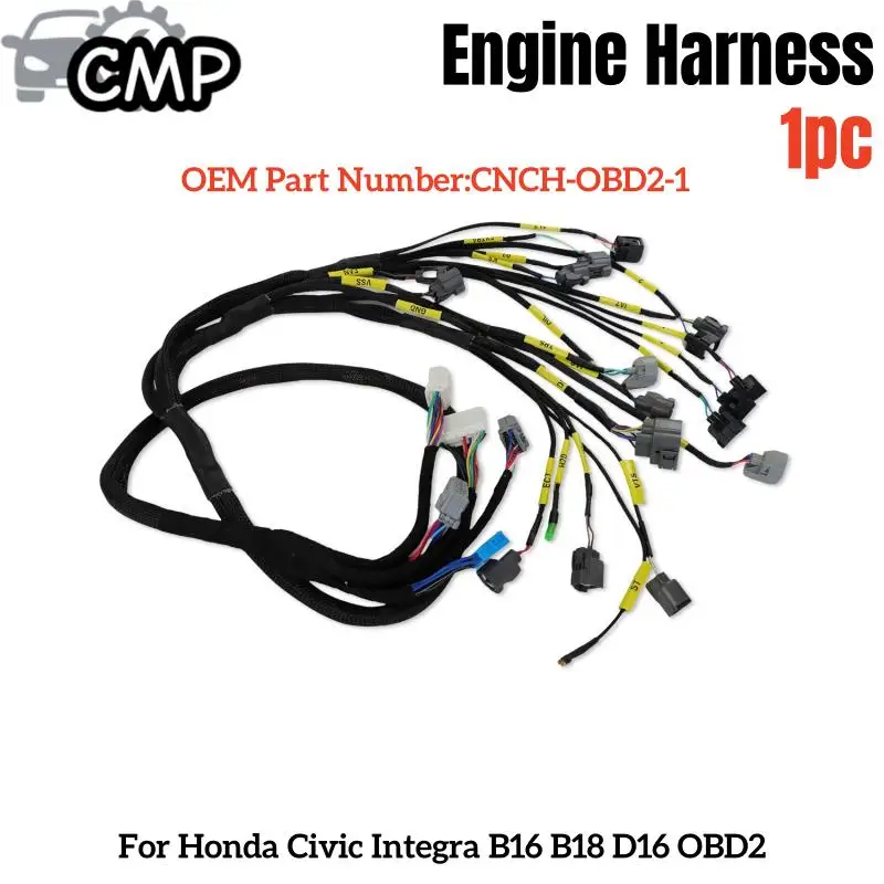 

1 шт. CNCH-OBD2-1 жгут проводов двигателя подходит для Honda Civic Integra B16 B18 D16 OBD2 бюджетный жгут проводов двигателя серии D и B запасная часть