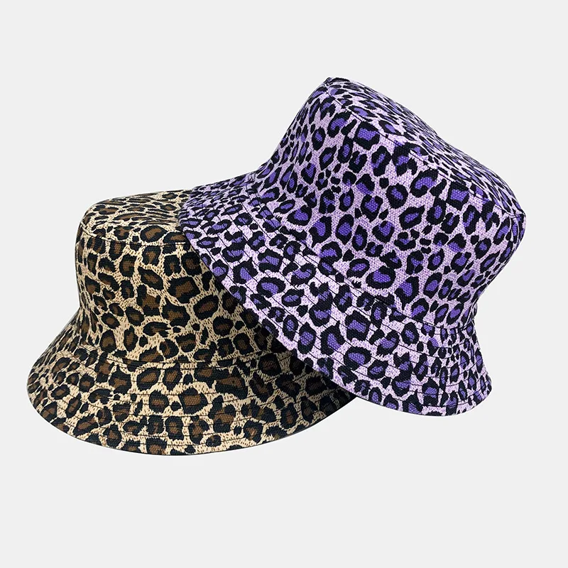 AliExpress EBay Hat Women's New Korean Style Trendy Reversible Fisherman Hat Spring and Summer All-Match Leopard Print Face Cove