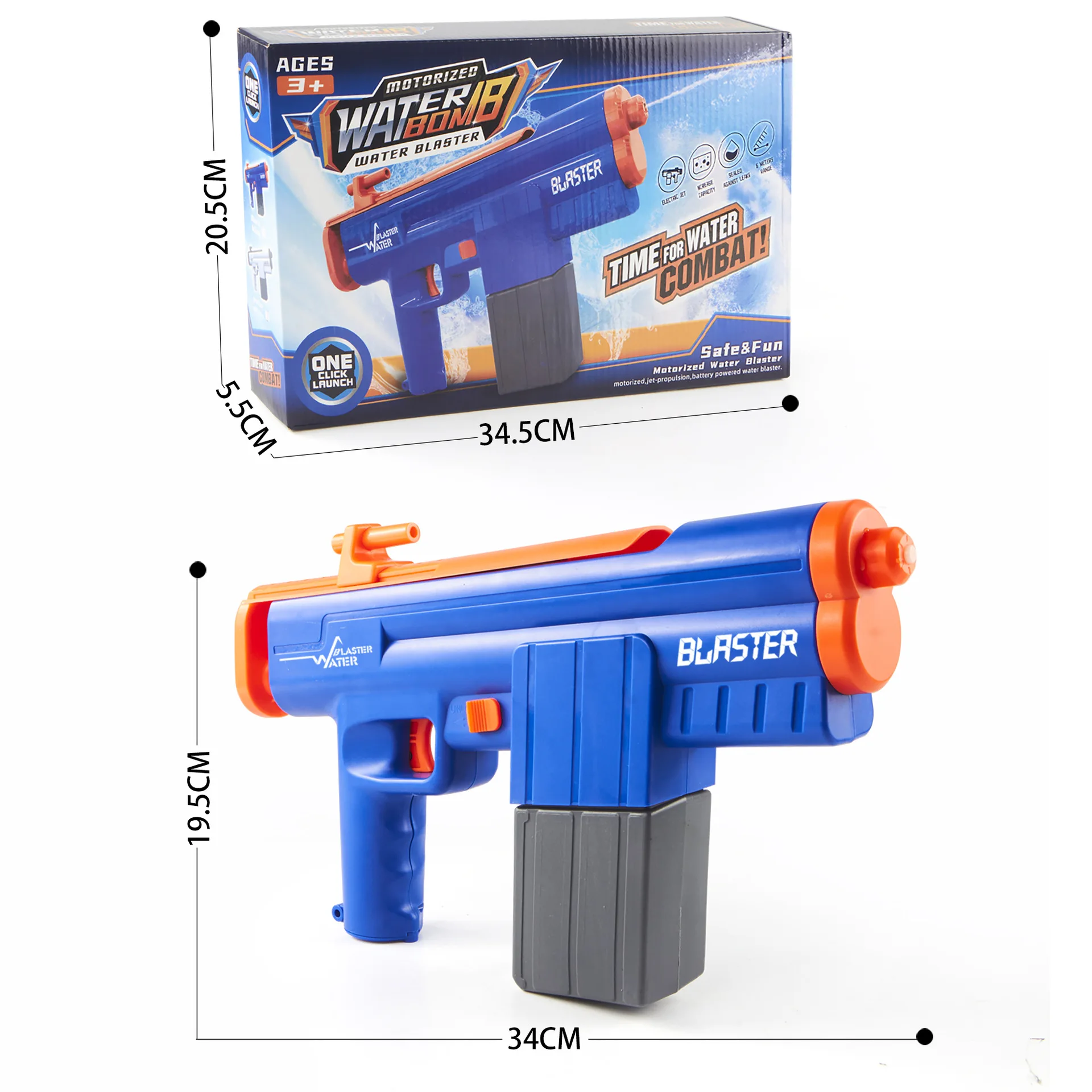 Water Gun Squirt Toys Kids Electric Continuous-fire Sci-fi Water Gun High-pressure Powerful Long-range Summer Children Gifts Toy