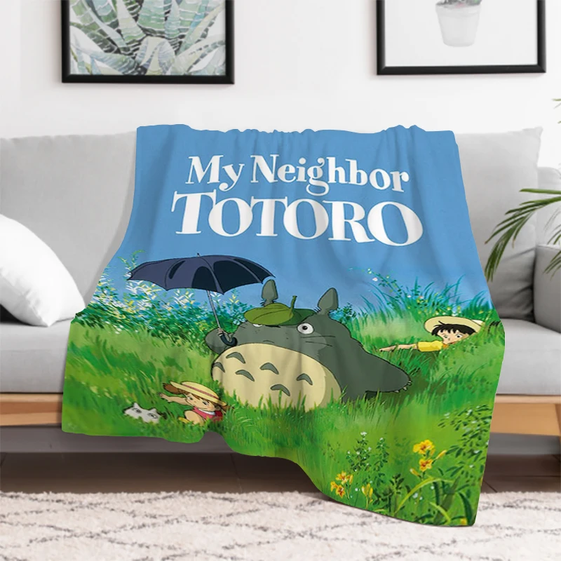 Kawaii T-TotoroS Classic Movie Throw Blanket Downy Throwing Sofa Quilt Soft Plaid With Print Plead Cover Sofas Blankets Catnap