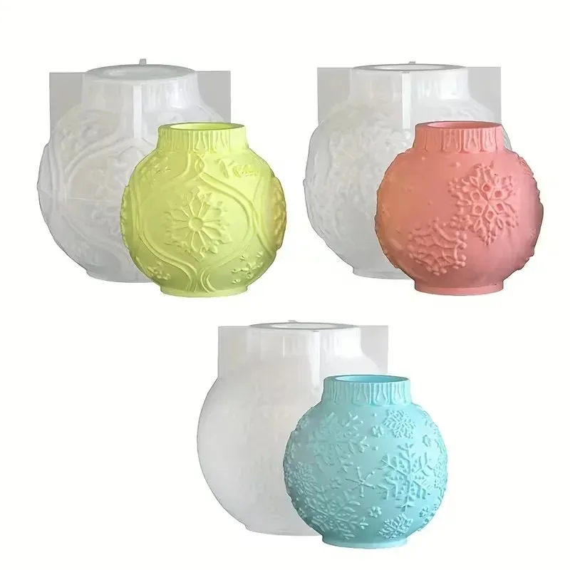 1pcs 2026 new model advanced latest round resin silicone mold flexible reusable diy candle tea resin craft christmas home decor