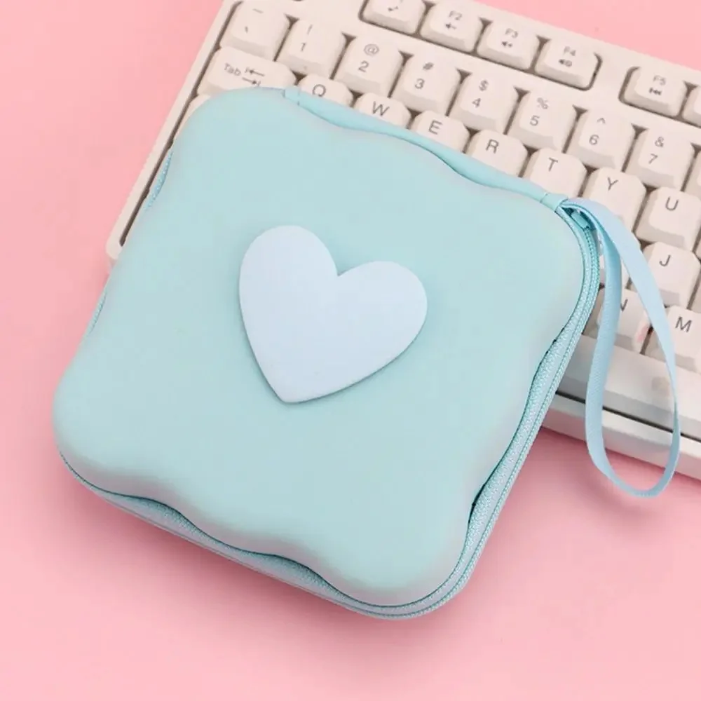 

Cute 3D Love Heart Portable Data Cable Storage Bag Waterproof Zipper Earphone Case Universal Protective Box for USB Coin Bag