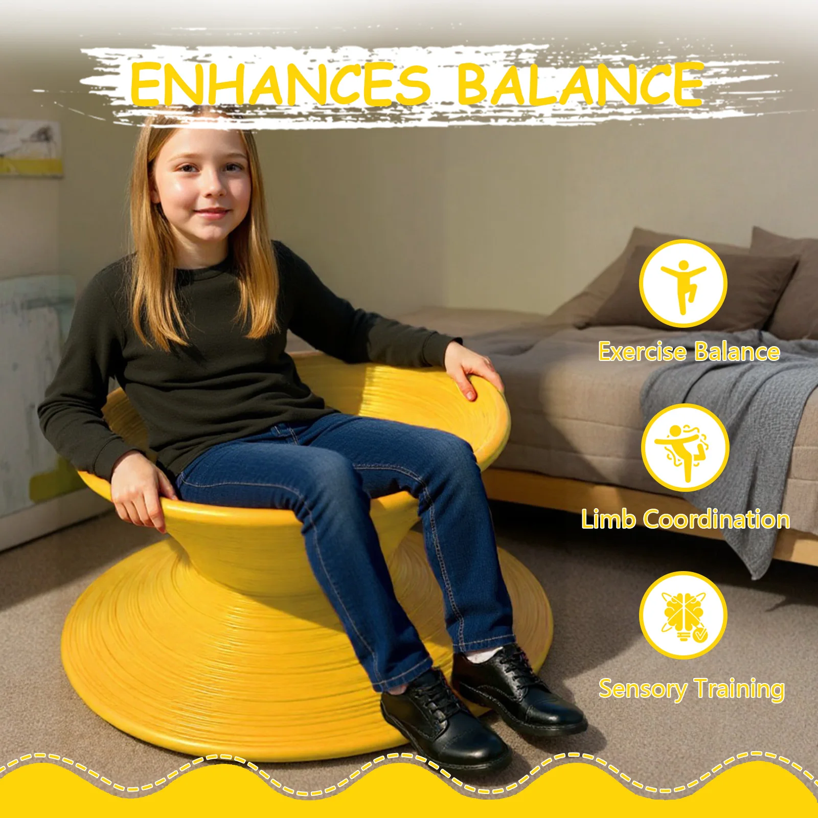 360 °   مقعد دوار 360 درجة كرسي جيروسكوب دوار مقعد حسي دوار لملعب الفناء الخلفي أو مول