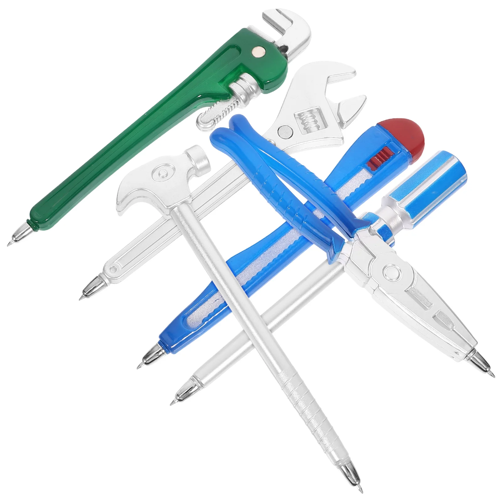 

6pcs Hardware Tool Ballpoint Smooth Writing Comfortable Grip Plastic Creative Design Journaling Office for School