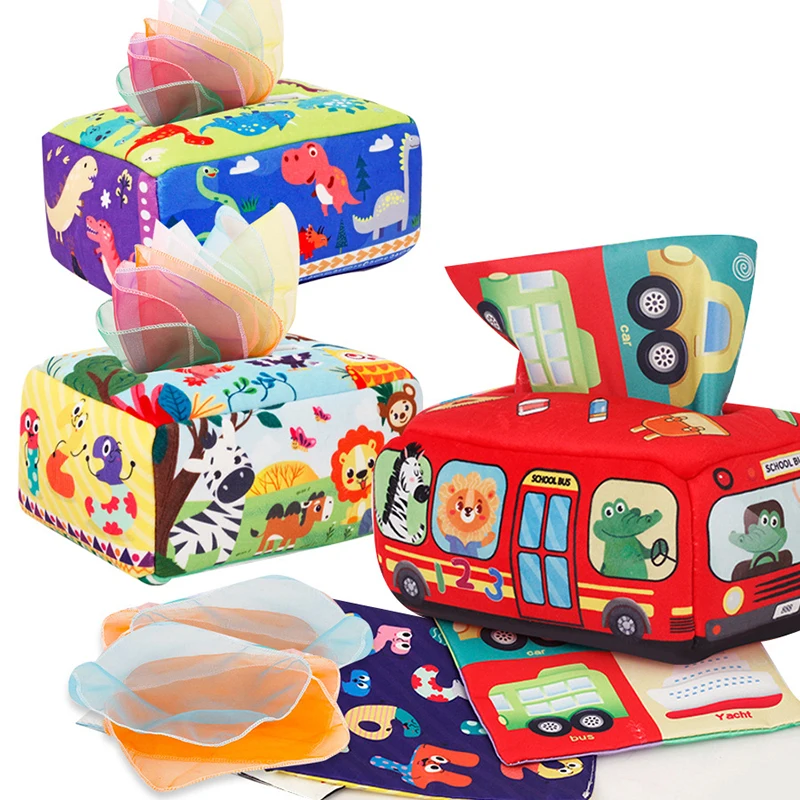 

[JT]1Set Montessori Magic Tissue Box Baby Sensory Toy Educational Learning Activity for Finger Exercising Busy Board Game