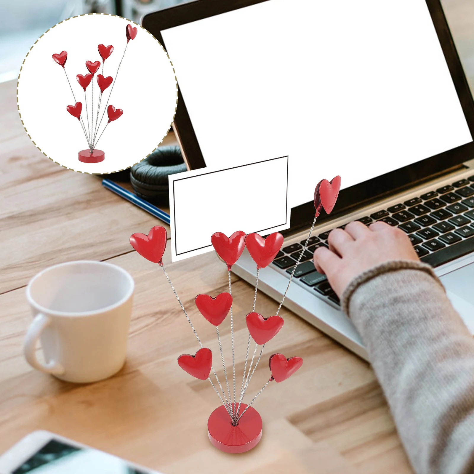 

Heart Branch Photo Clip Memo Desktop Decoration Standing Picture Holder Tabletop Adornment Tree Branch Picture Holder Photo