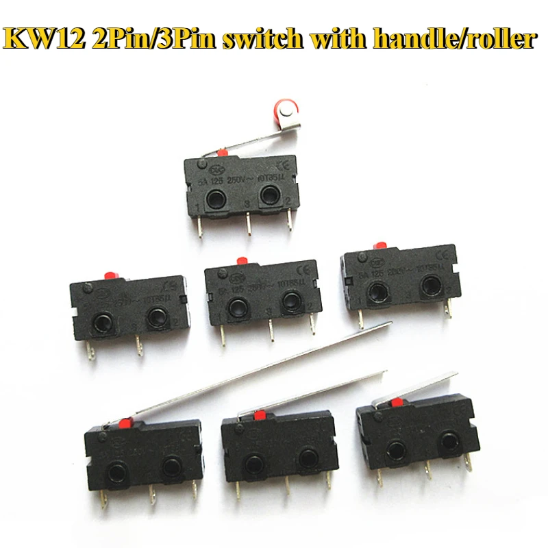 5A 125/250VAC KW12 Reizen Eindschakelaar KW11-3Z-2 Met Handvat 16mm Contact Knop Micro schakelaar KW12-N 2Pin/3Pin KW12-A NO/NC