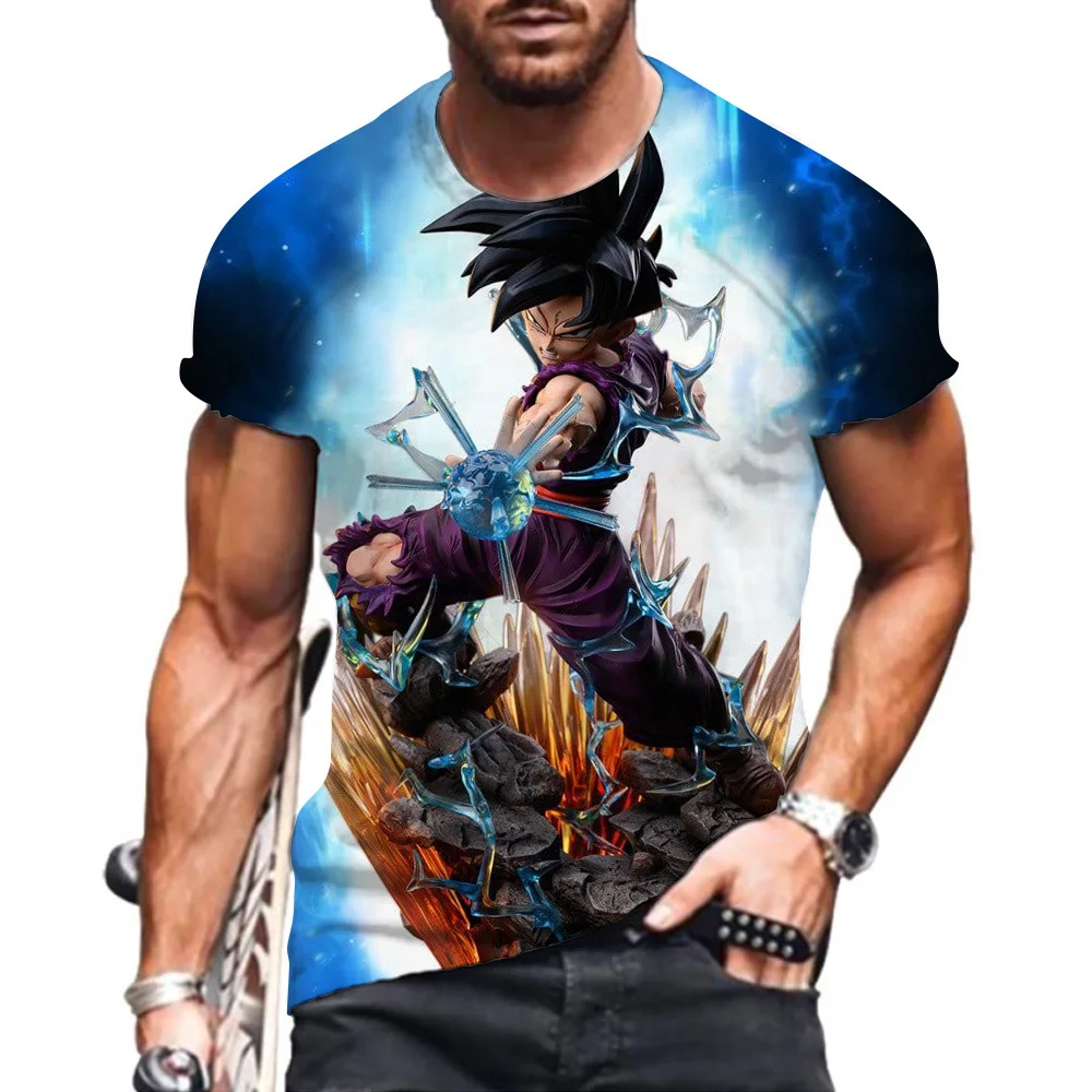 

2025 New Retro Casual Men's T-shirt 3D Digital Printing Men's Summer Fashion Crew Neck Top Jumper Men's Sports T-shirt