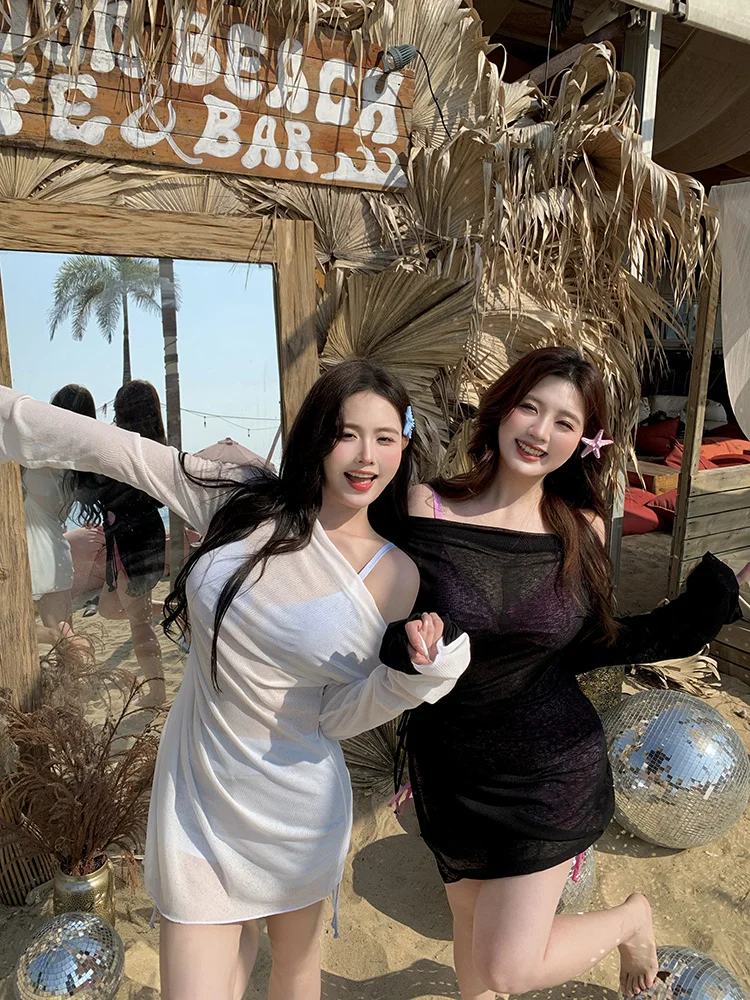 

Сексуальный купальник-бикини для женщин больших размеров, комплект из трех предметов для термальных источников, скрывающий недостатки фигуры, с эффектом похудения