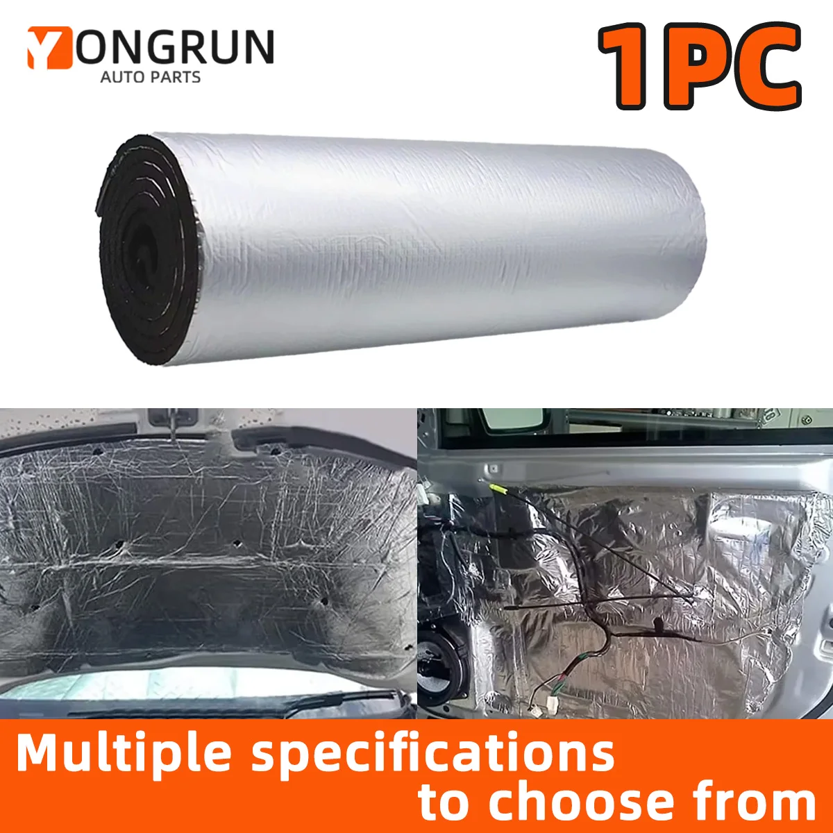 

YONGRUN 1 шт. Звукоизоляционная хлопковая прокладка для дверей и капота автомобиля, самоклеящаяся, с различными спецификациями на выбор
