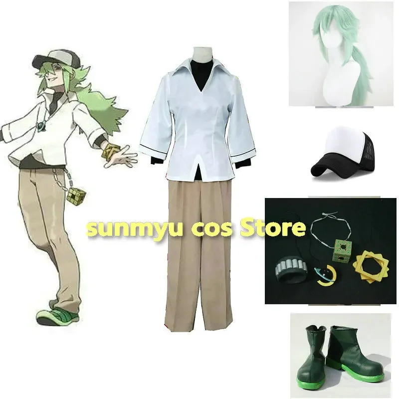 

Pocket Monster Black and White Versions Trainer N Cosplay Costume Custom Size Halloween Performance wholesale