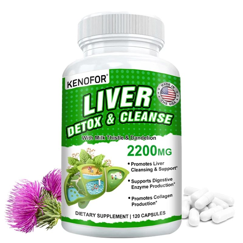 Cápsulas de Apoyo Hepático, Cardo Mariano, Diente de León, Limpieza del Hígado, Salud Gastrointestinal y Cardiovascular, Mantenimiento de Energía y Vitalidad