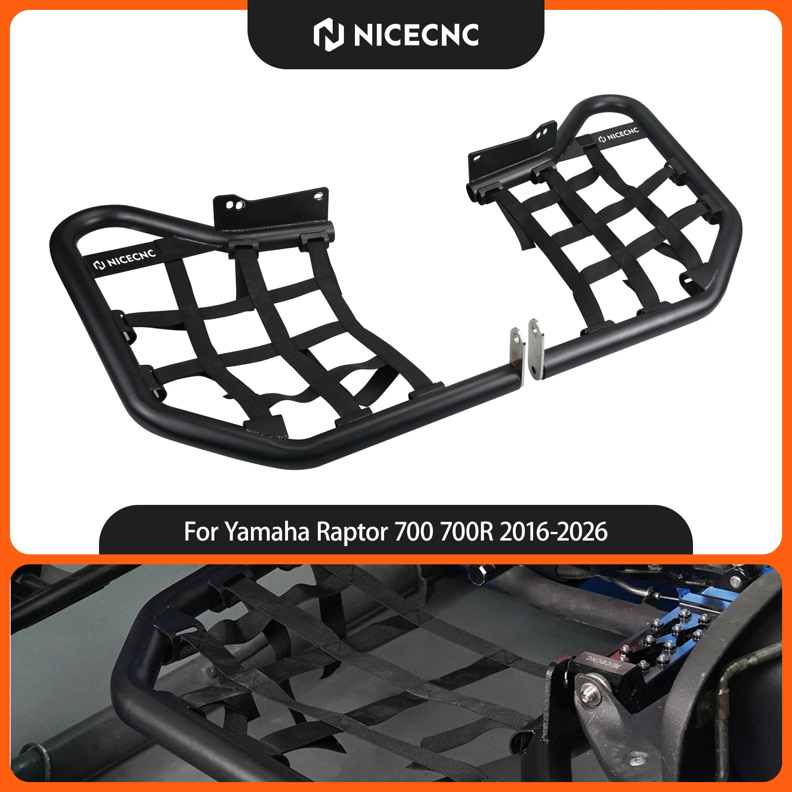 NICECNC For Yamaha Raptor 700 700R 2006-2024 Nerf Bars Foot Peg Heel Guards Platform Rustproof Aluminum ATV Accessories