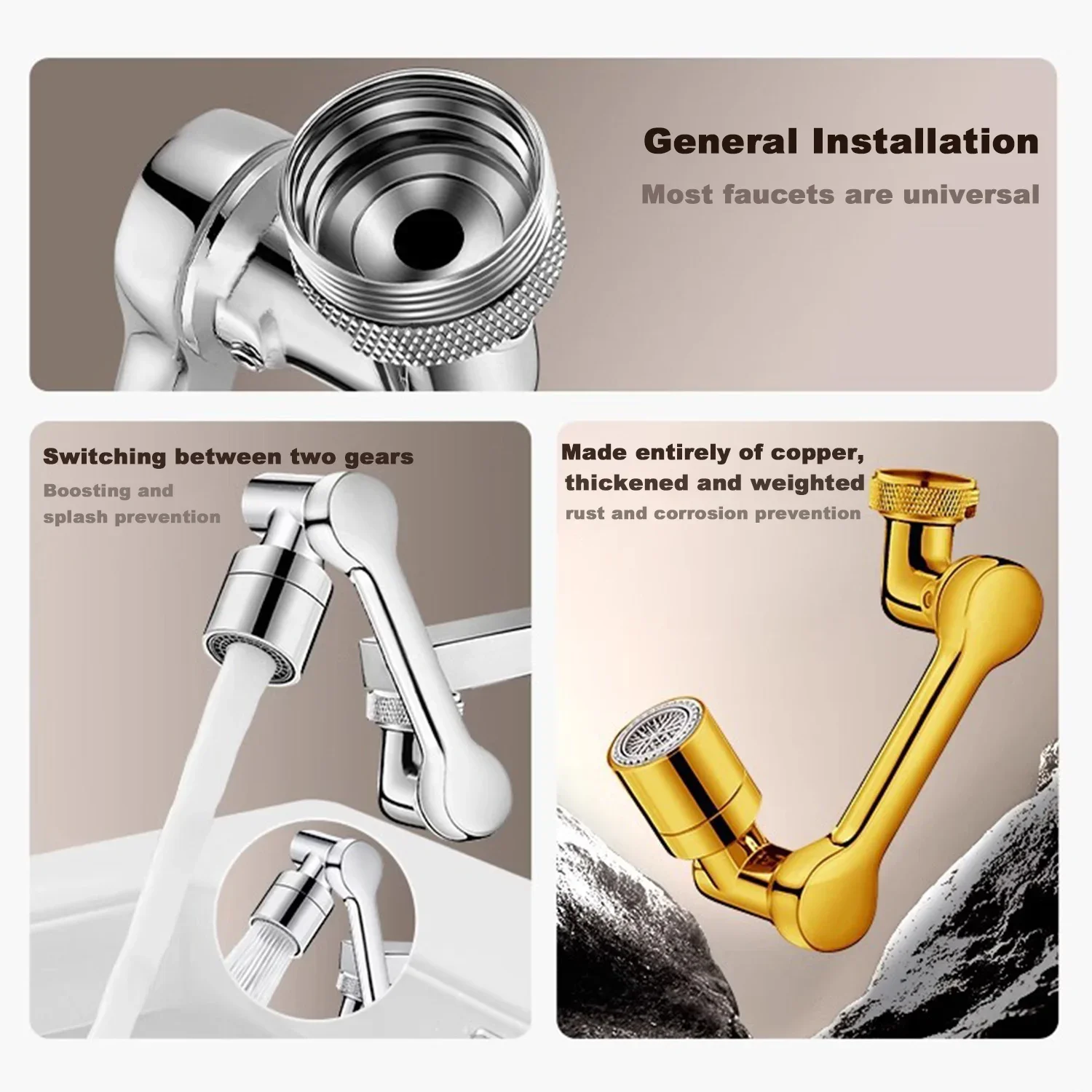 

Kitchen/toilet Wash One's Face Washbasin Faucet 1080° Rotate Faucet Robotic Arm Household Splash-proof Extend Faucet