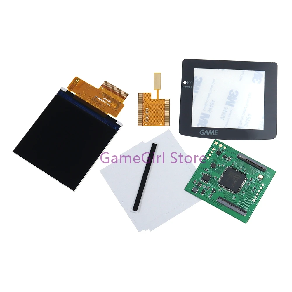 1 conjunto de kit de modificação de tela com luz de fundo alta IPS de 2,6 polegadas para console Gameboy Color GBC V4.0
