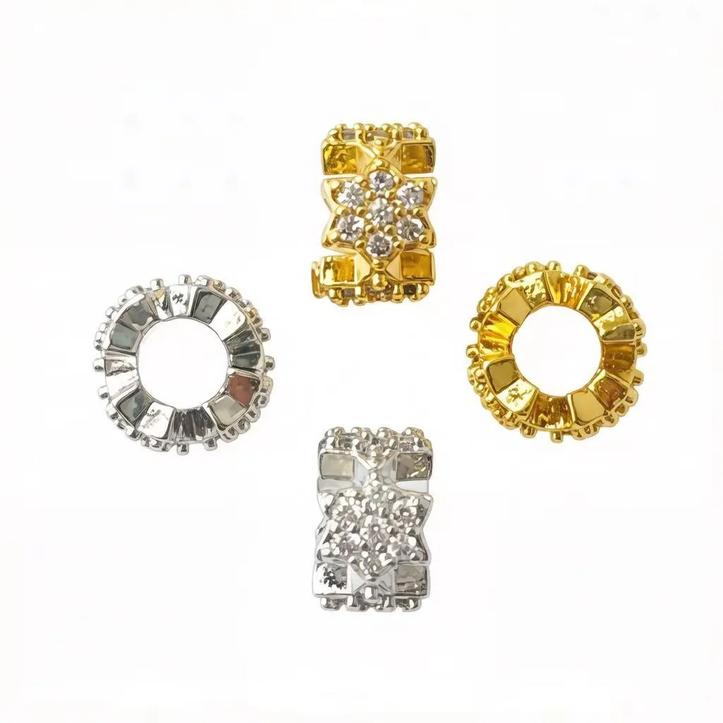 

10Pcs/lot Zirconia Pave Copper 4-Stars Spacer with Big Hole for Women Jewelry Making DIY Bracelets Accessories Pando Charms
