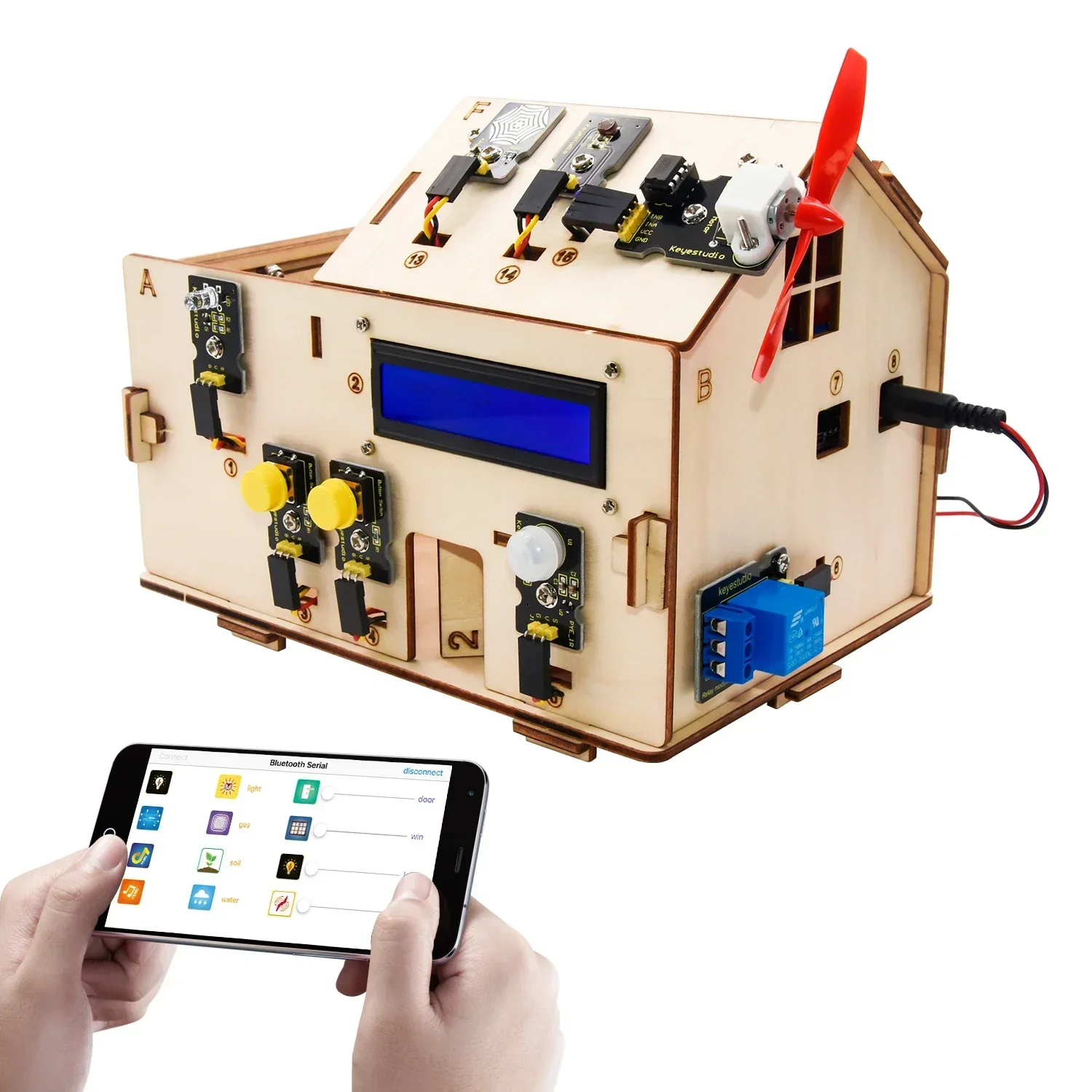 Kebestudio Kit rumah IOT cerdas dengan papan PLUS untuk Kit pemula Arduino DIY pemrograman STEM Projetcs/mainan DIY yang sesuai CE