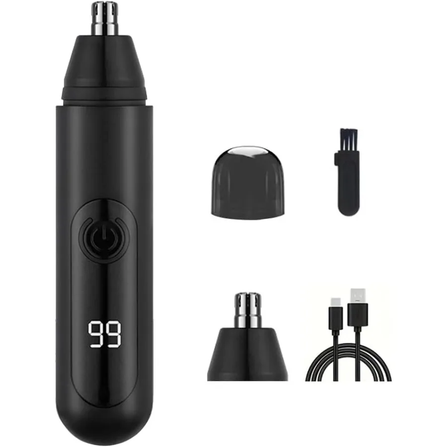 

Триммер для стрижки волос в ушах и носу для мужчин и женщин, перезаряжаемый через USB профессиональный безболезненный триммер для бровей, лица, ушей, носа, светодиодный