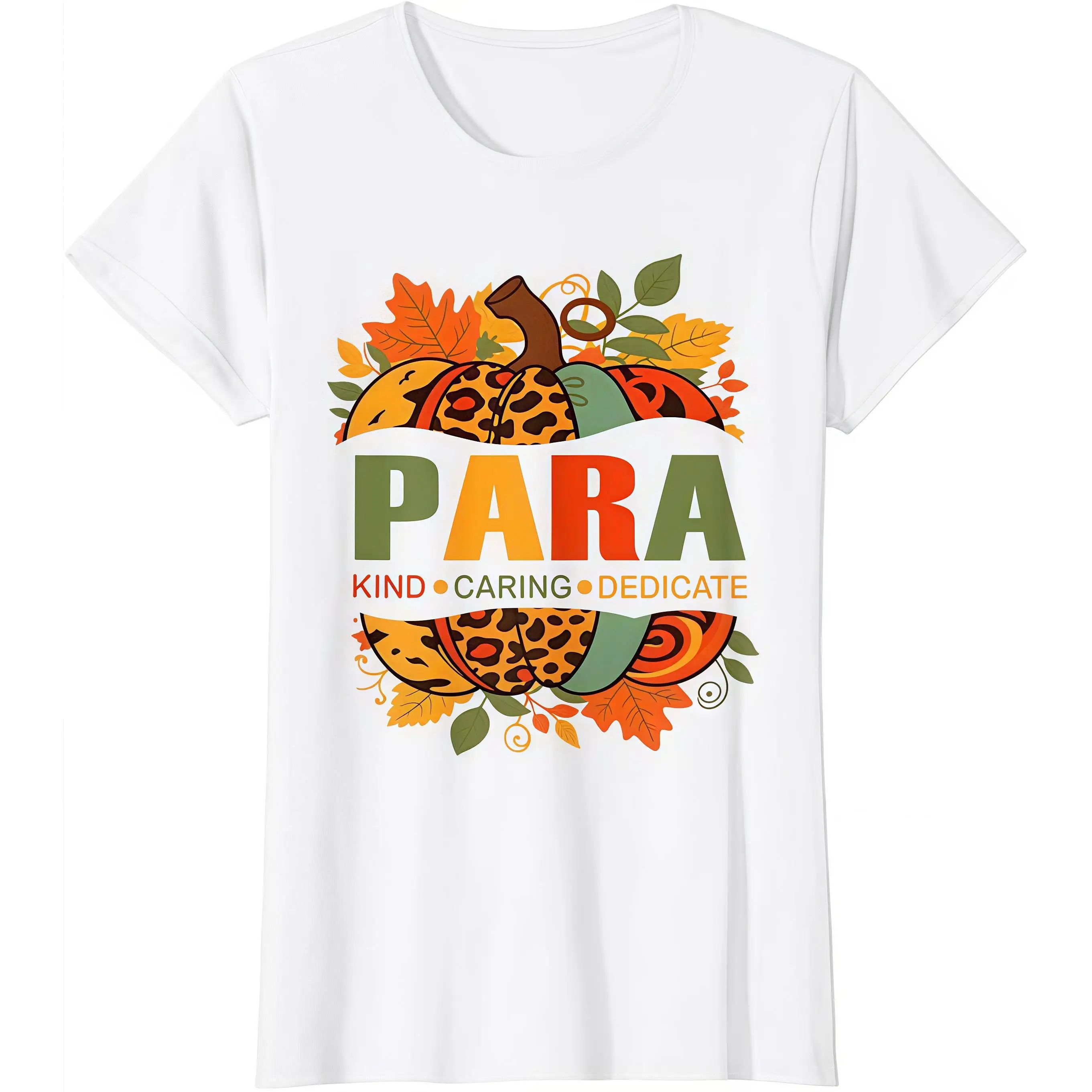 

Para T-Shirt. Women Men Paraprofessional Gift. Fall Pumpkin Leopard Print Top. Kind Caring Dedicate Graphic Tee. Autumn Apparel.