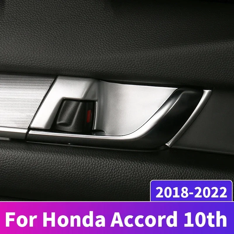 

ABS Car styling Inner Door Handle Bowl Cover Trim Stickers Interior Moulding For Honda Accord 10th 2018-2021 2022 Accessories