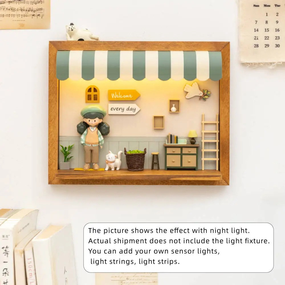 Holz Wandregal Dekor Kreative Kunst Hängedekoration für Zuhause Zimmer Bauernhaus Dekor Desktop Blind Box Display Ständer Geburtstagsgeschenk