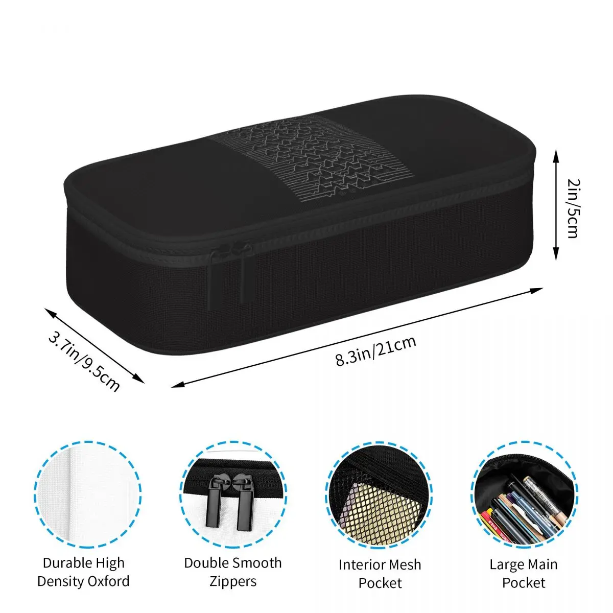 Joy Division Unknown Pleasures Pencil Case for Students School Pen Box Pencil Bag Stationery Supplies Pen Holder Bag