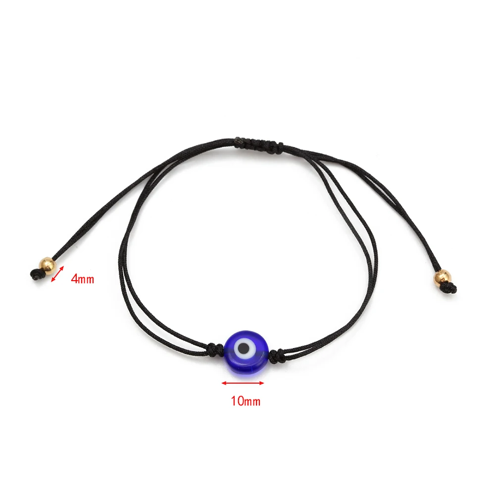 Lucky Eye Blue Turkish Evil Eye Bead Bracelet Adjustable Braided Black Red Rope Bracelet for Woman Man Girls Fashion Jewelry