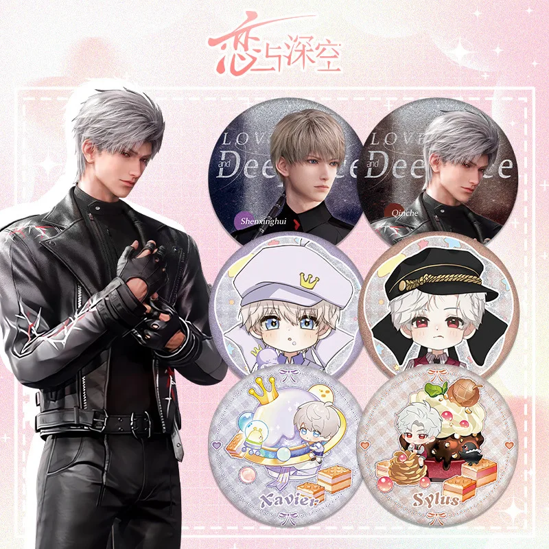 Love and Deepspace LAWSON Collabo Badge Sylus Round Brooch Xavier Zayne Rafayel Badges Ita Bag Ornament Cute Accesorios Gift