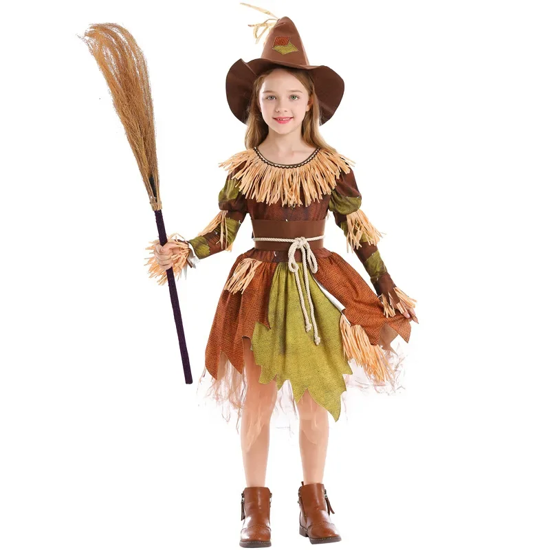 Halloween Kid Scarecrow Scary Costume Purim Boy Girl Movie Scarecrow Ghost Killer Cosplay Children's Day Performance Fancy Dress