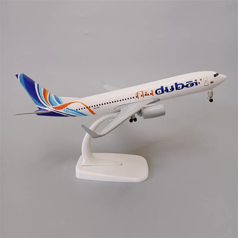 20cm Alloy Metal Air FLY DUBAI Airlines Boeing B737 Airplane Model Diecast Air Plane Model Aircraft w Wheels Landing Gears