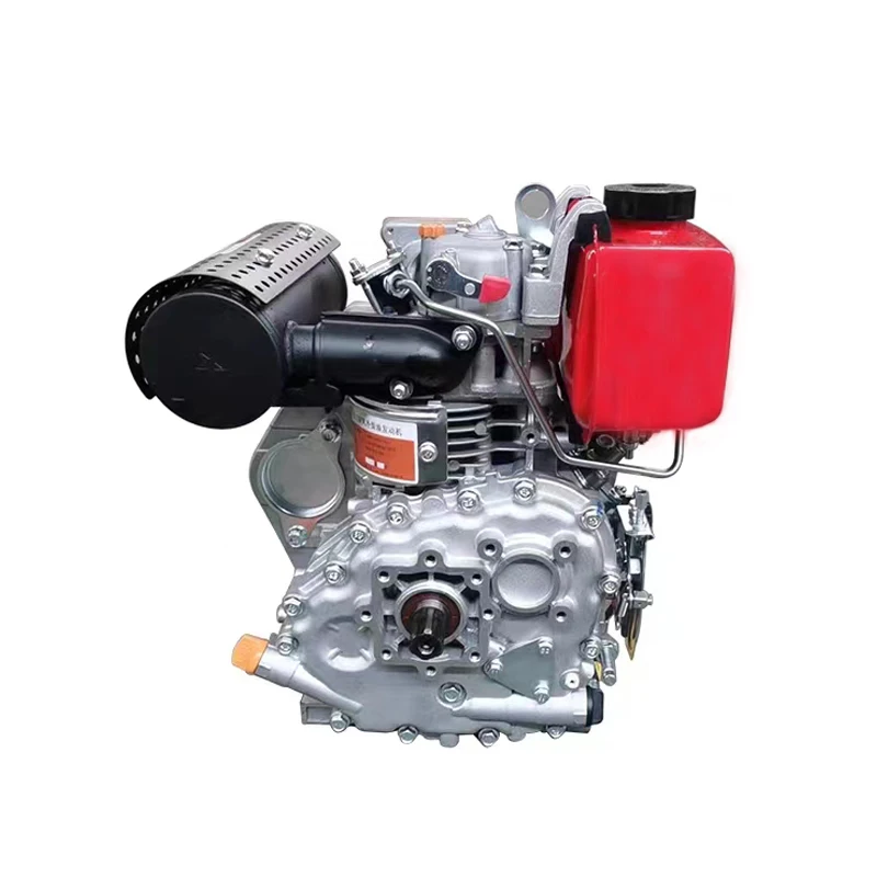 Marine air-cooled single cylinder electric start diesel pump cut micro plow flat/splined crankshaft 5 9 10 12 16 HP engine