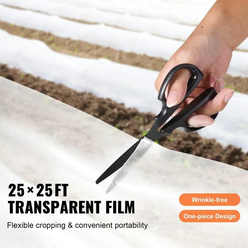 25x25 ft Clear Greenhouse Plastic Sheeting - 6 Mil UV Resistant Polyethylene Film for gardening & Farming