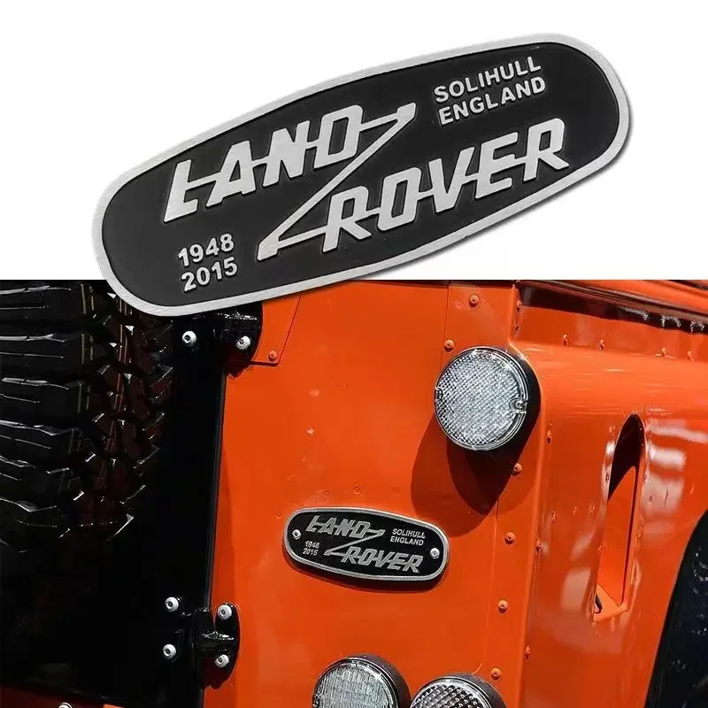 3D металлическая эмблема на переднюю решетку автомобиля для Land Rover SOLIHULL ENGLAND Defender 2015, авто значок, украшение, наклейка на багажник, аксессуары