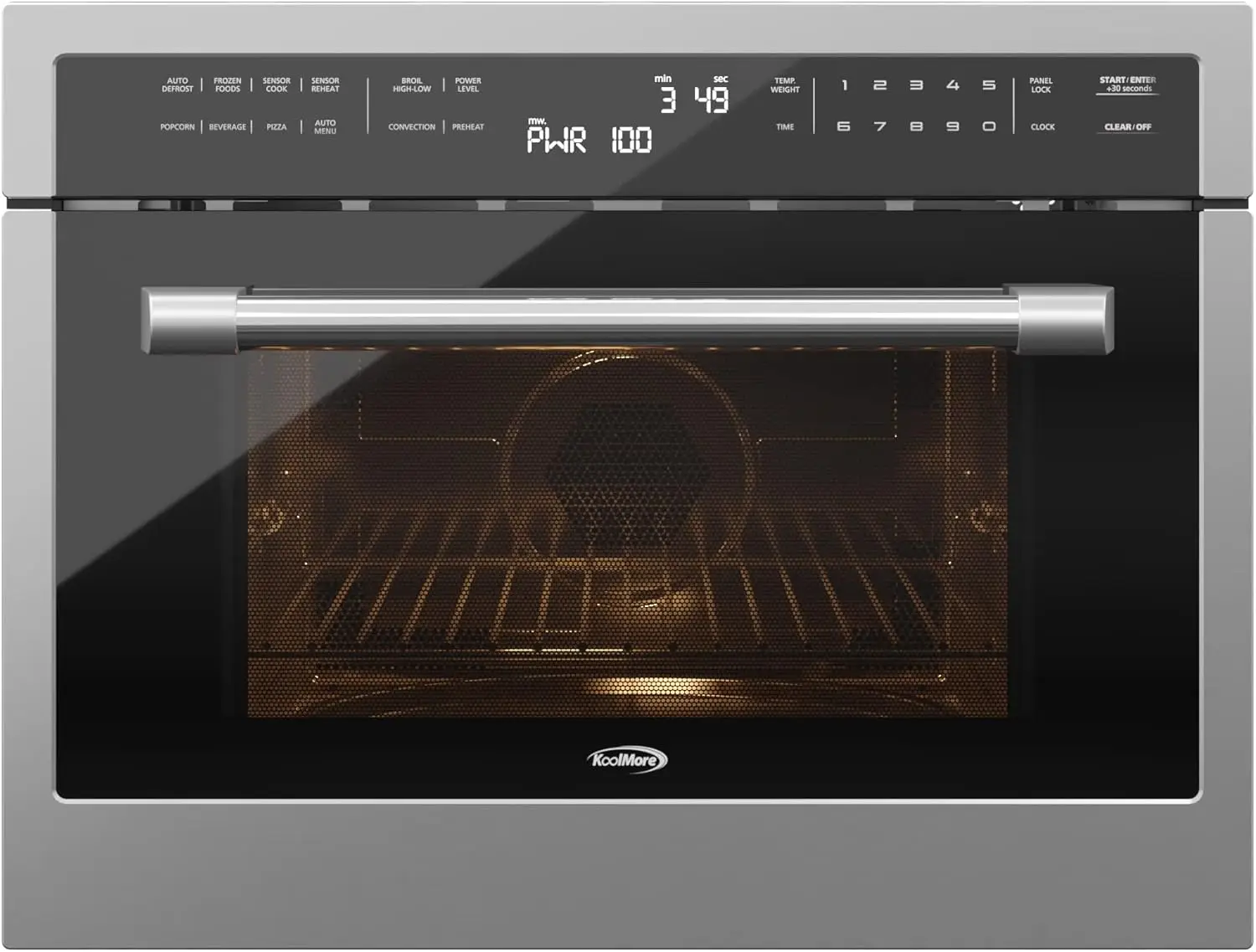 24 Inch Built-in Convection Oven and Microwave Combination with Broil, Soft Close Door, 1000 Watt Power, Stainless Steel Finish,