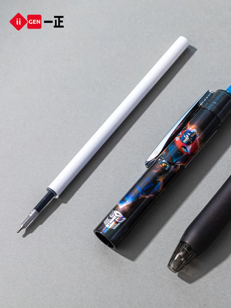 IIGEN-Bolígrafo neutro transformador, tinta negra, grado tres, cabeza de pepino para niños, bolígrafo prensado para escribir Optimus Prime, papelería para estudiantes