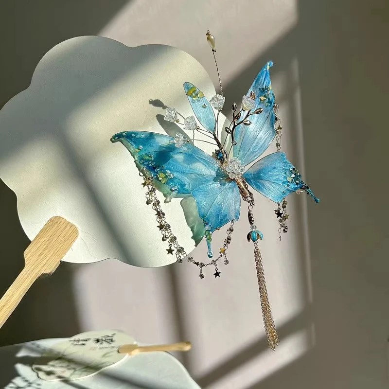 Super Fairy Elf Haarschmuck Waldstil Schönheit Schmetterling Hanfu Kopfbedeckung Nationaler Stil Su Border Clip – Detail 3