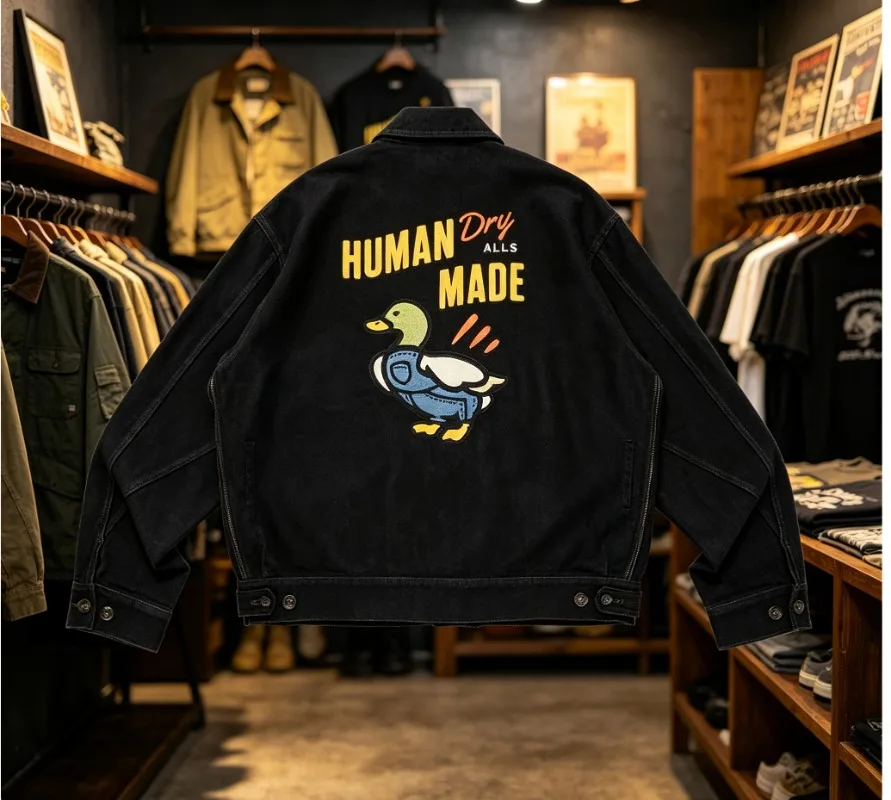 human made Duck Work Jacket Zip Up Loose Fit Unisex Couple Japanese Streetwear
