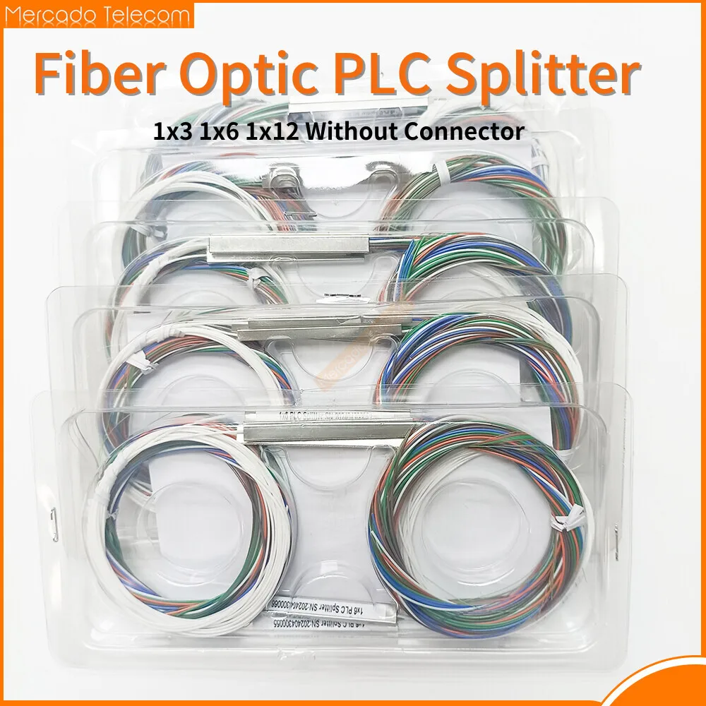 

10pcs/lot 1x3 1x6 1x12 Fiber Optic Splitter PLC Splitter 0.9mm Cable Optical Splitter Mini Blockless Without Connector