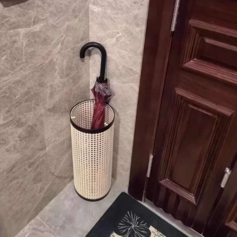 

Japanese Minimalist Umbrella Stand, GuesthouseCafé Rattan-Style Umbrella Bucket Entryway Corner OrganizerArtistic Iron Storage