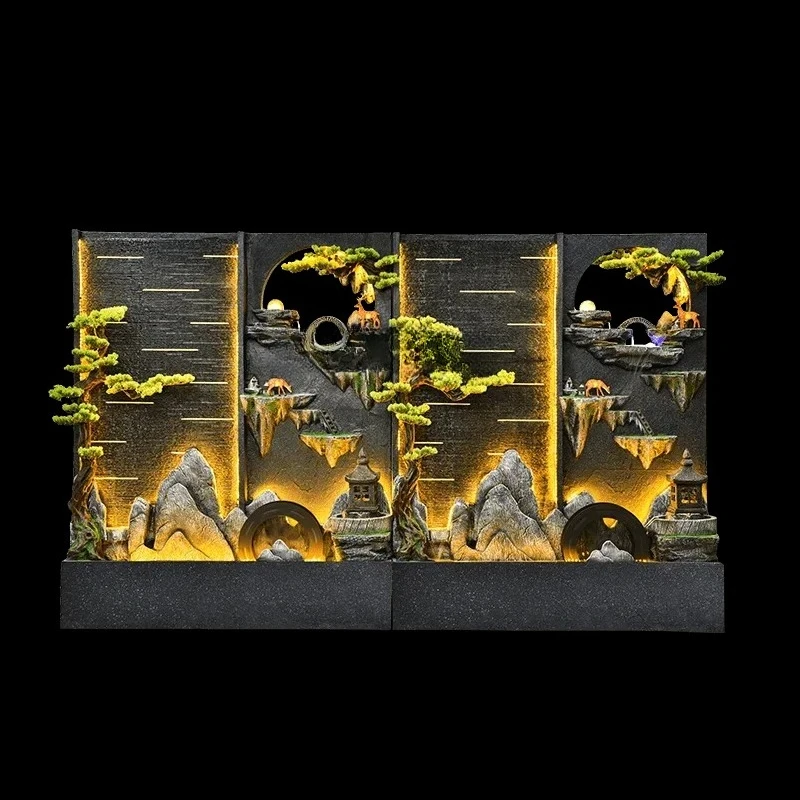 

Large floor-to-ceiling rockery fountain water feature living room office mountain flowing water decorative ornament landscaping