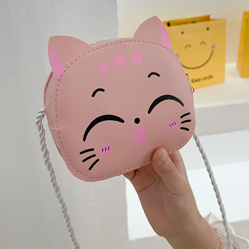 

Girls Kawaii Satchel Bag Cartoon Cat Fashion Coin Purse Casual Mini Purse Compact Kids Daily Bags