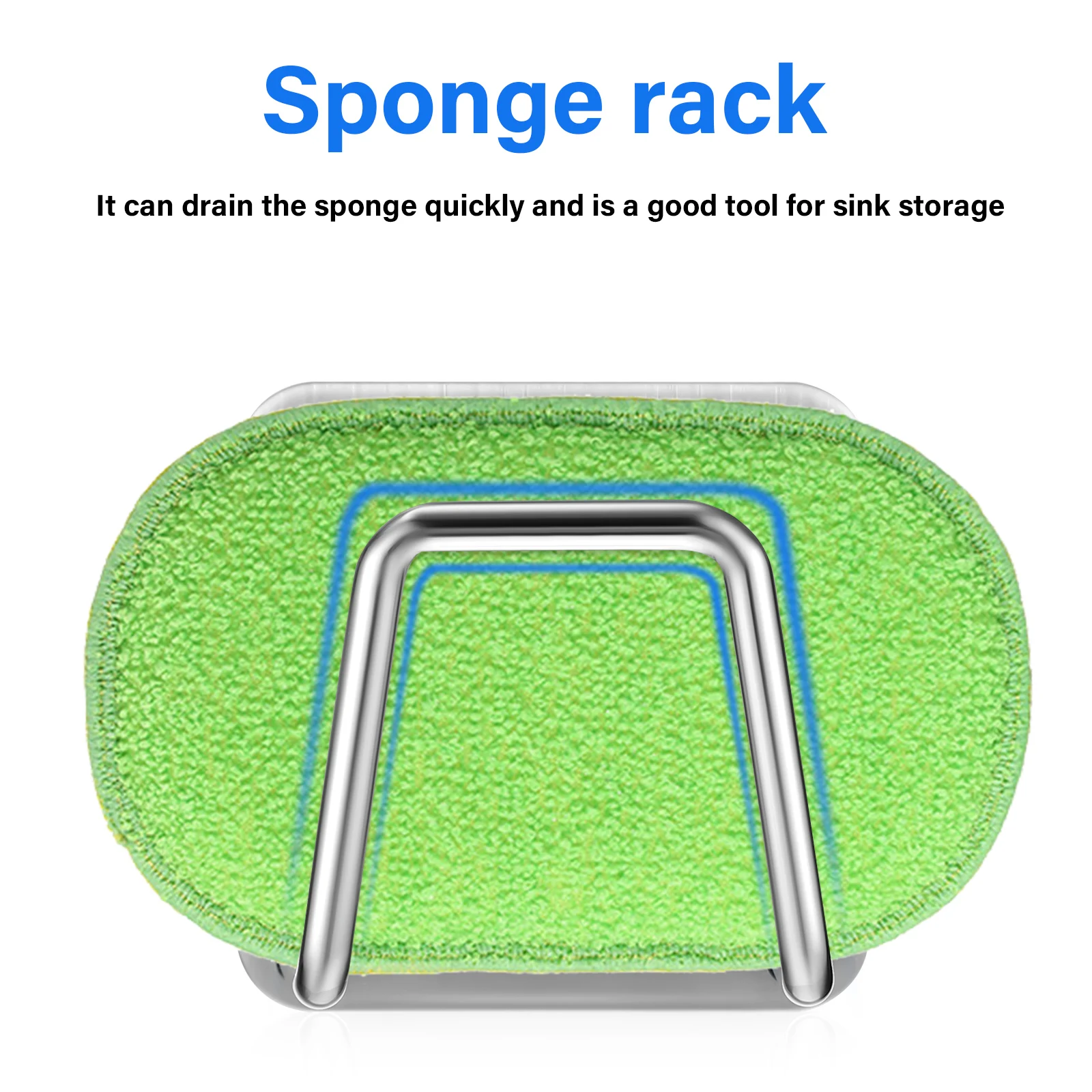 

6 pcs Stainless Steel Sponge Storage Racks Sink Hanging Draining Stand Kitchen Organizing Rack Metal Sponge Holder Wall Mount
