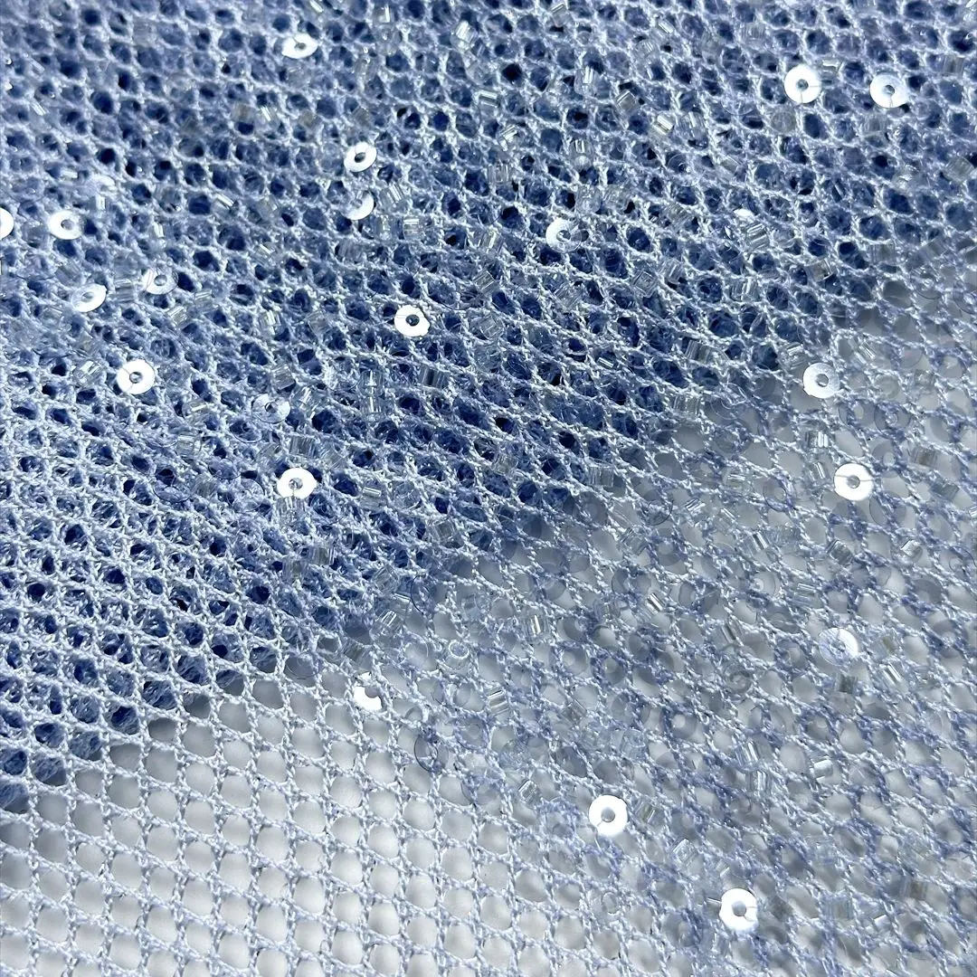 

African Tulle Lace Fabric beaded Sequins 2026 High Quality French Mesh Lace Fabric for Sewing Wedding Party Dresses 5 Yards