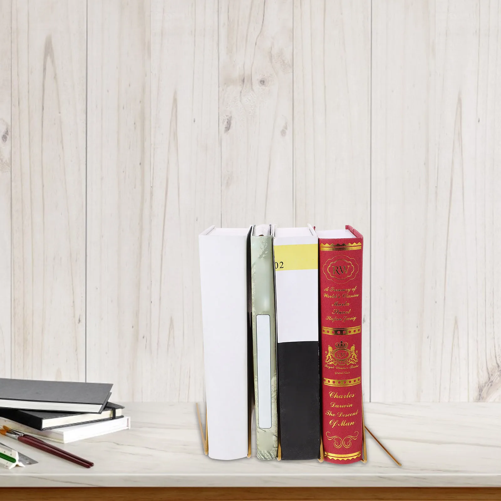 حامل كتب خفيف الوزن لسطح المكتب رف كتب للمكتب والمنزل والمجلات والدراسة وملفات الأقراص المضغوطة وحامل كتب فني حديدي متعدد الوظائف #1