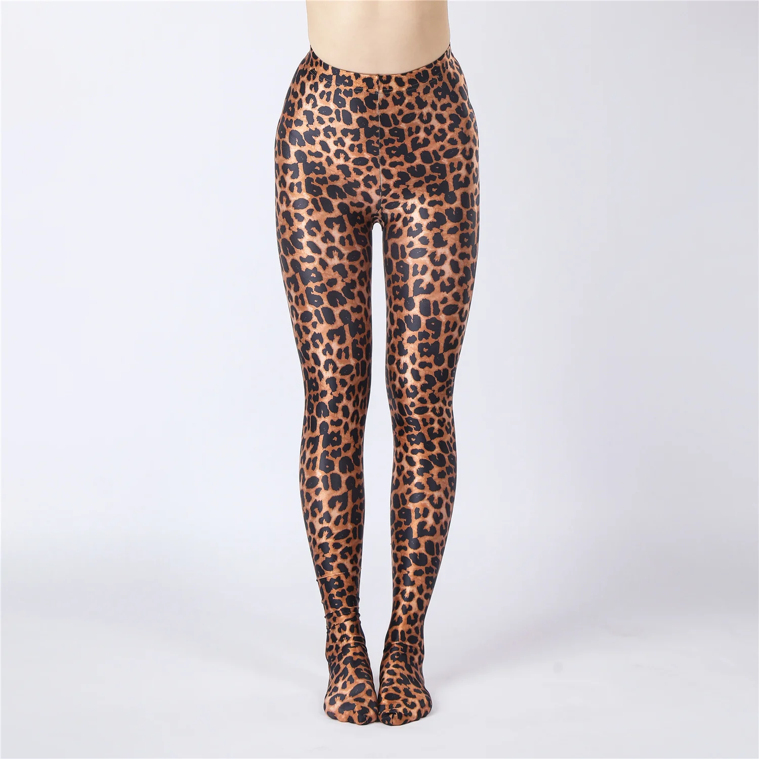 Sexy Women Oil Gloosy Shiny Pencil Pant Leopard Full Leggings Stain Smooth Elastic Sexy Yoga Pants Candy Color Plus Size