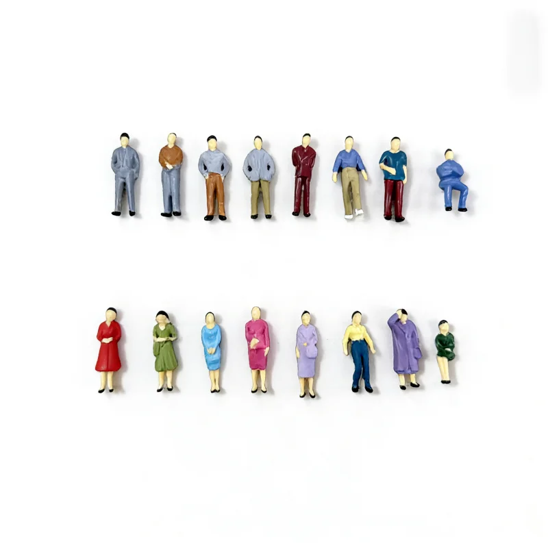 10pcs1:50 Scale Miniature Figure Set 8 Male 8 Female Sand Table Model Material Micro Landscape Scene DIY Diorama Accessory