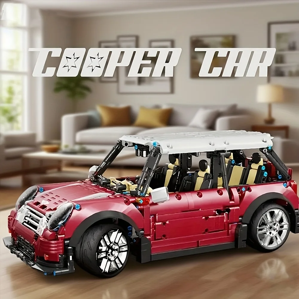 

Technic Red MINI Car Building Blocks Set Home Decor Detailed Car with Realistic Interior Model Perfect Gift for Christmas