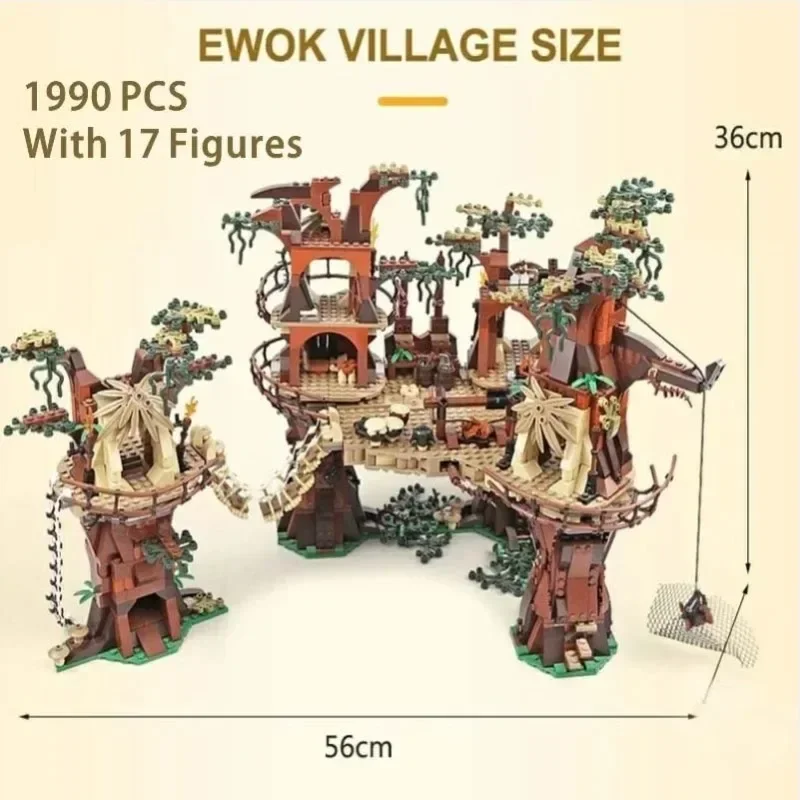 NEW IN STOCK 1990pcs Ewoking Village Building Blocks Bricks Fit 10236 Diy Toys For Children Christmas Birthday Gifts